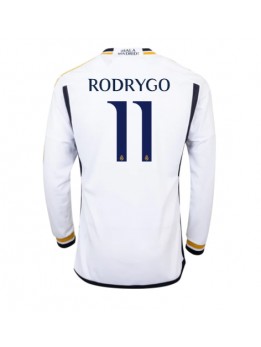 Moški Nogometna dresi replika Real Madrid Rodrygo Goes #11 Domači 2023-24 Dolgi rokav